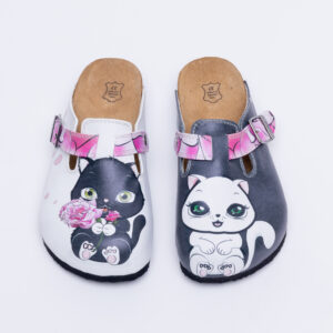 Sabot anatomico colorato con sottopiede in scamosciata Sconto Zoccoli con stampa animali