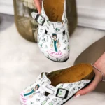 Ciabatte tipo sabot da donna fatte a mano con plantare ortopedico in vera pelle 700058 / Ciabatte tipo sabot da donna fatte a mano con plantare ortopedico in vera pelle 700058 /