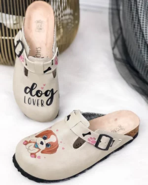 Ciabatte tipo sabot da donna fatte a mano con plantare ortopedico in vera pelle 10154WH