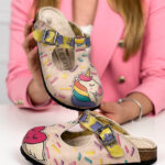 Ciabatte tipo sabot da donna fatte a mano con plantare ortopedico in vera pelle 700187 /