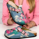 Sabot anatomico colorato con sottopiede in scamosciata /