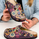 Ciabatte tipo sabot da donna fatte a mano con plantare ortopedico in vera pelle 700201 /