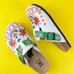 Sabot anatomico colorato con sottopiede in pelle / Sabot anatomico colorato con sottopiede in pelle /