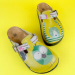 Ciabatte tipo sabot da donna fatte a mano con plantare ortopedico in vera pelle 500001 /