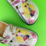 Sabot anatomico colorato con sottopiede in scamosciata /