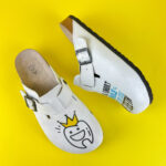 Ciabatte per dentisti con sottopiede in scamosciata /