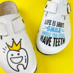 Ciabatte per dentisti con sottopiede in scamosciata /