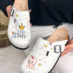 Ciabatte per ospedale parto con sottopiede in scamosciata /