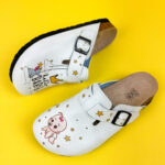 Ciabatte per ospedale parto con sottopiede in scamosciata /