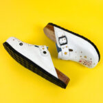 Ciabatte per ospedale parto con sottopiede in scamosciata /