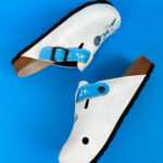 Ciabatte per dentisti con sottopiede in scamosciata /