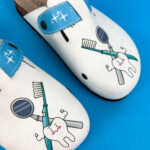 Ciabatte per dentisti con sottopiede in scamosciata /