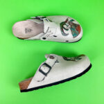 Sabot anatomico colorato con sottopiede in scamosciata / Sabot anatomico colorato con sottopiede in scamosciata /