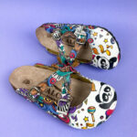 Sabot anatomico colorato con sottopiede in scamosciata / Sabot anatomico colorato con sottopiede in scamosciata /