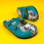 Ciabatte tipo sabot da donna fatte a mano con plantare ortopedico in vera pelle 700040 /