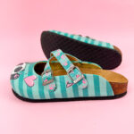 Sabot anatomico colorato con sottopiede in scamosciata / Sabot anatomico colorato con sottopiede in scamosciata /