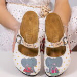 Sabot anatomico colorato con sottopiede in scamosciata /