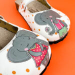 Sabot anatomico colorato con sottopiede in scamosciata /