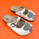 Sabot anatomico colorato con sottopiede in scamosciata /