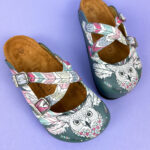 Sabot anatomico colorato con sottopiede in scamosciata /