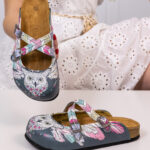 Sabot anatomico colorato con sottopiede in scamosciata /