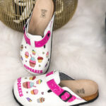 Sabot anatomico colorato con sottopiede in scamosciata / Sabot anatomico colorato con sottopiede in scamosciata /