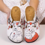 Ciabatte tipo sabot da donna fatte a mano con plantare ortopedico in vera pelle 700076 /