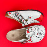 Ciabatte tipo sabot da donna fatte a mano con plantare ortopedico in vera pelle 700076 /