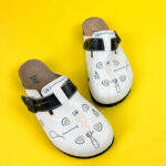 Ciabatte per medici con sottopiede in scamosciata / Ciabatte per medici con sottopiede in scamosciata /