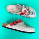 Sabot anatomico colorato con sottopiede in scamosciata /