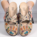 Sabot anatomico colorato con sottopiede in scamosciata /