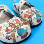 Sabot anatomico colorato con sottopiede in scamosciata /