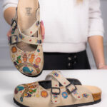 Sabot anatomico colorato con sottopiede in scamosciata /