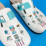 Ciabatte per dentisti con sottopiede in scamosciata / Ciabatte per dentisti con sottopiede in scamosciata /