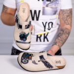 Sabot anatomico colorato con sottopiede in scamosciata /