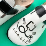 Ciabatte per medici con sottopiede in scamosciata /