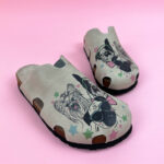 Sabot anatomico colorato con sottopiede in scamosciata /