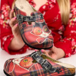 Ciabatte tipo sabot da donna fatte a mano con plantare ortopedico in vera pelle 700178 /