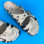 Sabot anatomico colorato con sottopiede in scamosciata /