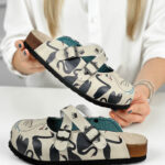 Sabot anatomico colorato con sottopiede in scamosciata /