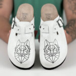 Sabot anatomico colorato con sottopiede in scamosciata / Sabot anatomico colorato con sottopiede in scamosciata /