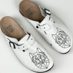 Sabot anatomico colorato con sottopiede in scamosciata / Sabot anatomico colorato con sottopiede in scamosciata /