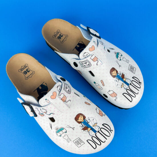 Alternative view of Ciabatte per medici con sottopiede in pelle