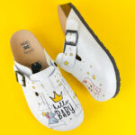 Ciabatte per ospedale parto con sottopiede in pelle /