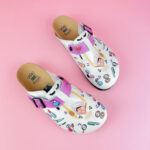 Ciabatte per estetista con sottopiede in pelle / Ciabatte per estetista con sottopiede in pelle /