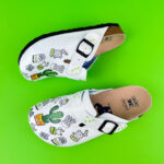 Sabot anatomico colorato con sottopiede in pelle /