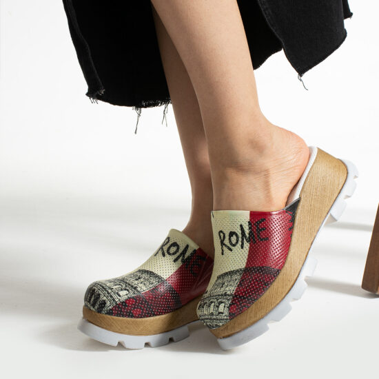 Alternative view of Ciabatte anatomiche con plateau in vera pelle