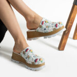 Ciabatte colorate con plateau in vera pelle / Ciabatte colorate con plateau in vera pelle /