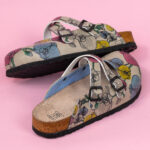 Sabot anatomico colorato con sottopiede in scamosciata /