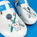 Ciabatte per dentisti con sottopiede in pelle / Ciabatte per dentisti con sottopiede in pelle /